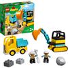 LEGO DUPLO, Lego LEGO DUPLO Town 10931 Camion e Scavatrice Cingolata, Scavatore Giocattolo, Sviluppo delle Abilità Motorie, Giochi per Bambini