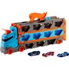 Hot Wheels 2in1 Camion Trasportatore e Pista con 3 Macchinine, 4+anni