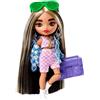 Barbie-extra minis mini bambola articolata con giacca a quadri e morbidi capelli bicolore, giocattolo per bambini 3+ anni, hgp64