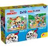 Disney, Mickey Mouse, LISCIANI DISNEY PUZZLE MAXIFLOOR 2 X 12 MICKEY