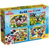 Disney, LISCIANI DISNEY PUZZLE MAXIFLOOR 4 X 48 MICKEY