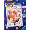 RAVENSBURGER, CREART Ravensburger - creart serie d: scoiattolo glitter, kit per dipingere con i numeri, gioco creativo per bambini 7+ anni