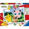 RAVENSBURGER, POKEMON, CREART Ravensburger - creart serie d: pokémon classics, kit per dipingere con i numeri, gioco creativo per bambini 7+ anni