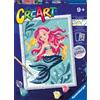 CREART, RAVENSBURGER, DISNEY PRINCESS RAVENSBURGER - CREART SERIE D: SIRENETTA, KIT PER DIPINGERE CON I NUMERI, GIOCO CREATIVO PER BAMBINI 7+ ANNI