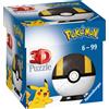 RAVENSBURGER 3D PUZZLE, RAVENSBURGER, PO RAVENSBURGER - 3D PUZZLE POKÉMON POKÉBALL NERA E GIALLA, 54 PEZZI, 6+ ANNI