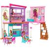 Barbie casa di malibu (106 cm) playset casa delle bambole con 2 piani, 6 stanze, ascensore, altalena e +30 accessori, giocattolo per bambini 3+ anni