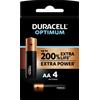 DURACELL - NUOVO OPTIMUM AA, BATTERIE STILO ALCALINE, CONFEZIONE DA 4