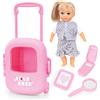 LOVE BEBÈ Travel doll - love bebé con valigia e accessori - bambola con capelli biondi e corpo morbido