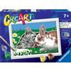 CREART, RAVENSBURGER RAVENSBURGER CREART PER BAMBINI, KIT PER DIPINGERE CON I NUMERI, 7+, SERIE E, RIPOSINO SUL PRATO