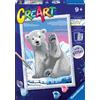 CREART RAVENSBURGER CREART PER BAMBINI, KIT PER DIPINGERE CON I NUMERI, 9+, SERIE D, CIAO CIAO ORSO POLARE