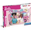 Clementoni - supercolor puzzle - puzzle shaped barbie - 104 pezzi