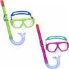Bestway Set snorkeling freestyle, 7-14 anni, 2 colori assortiti, protezione uv, lenti in policarbonato