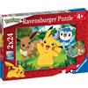 RAVENSBURGER, POKEMON Ravensburger - puzzle pokémon, collezione 2x24, 2 puzzle da 24 pezzi, età raccomandata 4+ anni