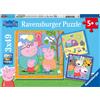 PEPPA PIG, RAVENSBURGER Ravensburger - puzzle peppa pig, collezione 3x49, 3 puzzle da 49 pezzi, età raccomandata 5+ anni