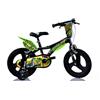Bicicletta 14 pollici Bicicletta Dinosauro per bambini con stabilizzatori, mascherina frontale - adatta dai 5 ai 7 anni