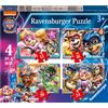 RAVENSBURGER - PUZZLE PAW PATROL THE MIGHTY MOVIE, COLLEZIONE 4 IN A BOX, 4 PUZZLE DA 12-16-20-24 PEZZI, ETà RACCOMANDATA 3+ ANNI