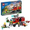 LEGO CITY, Lego Lego city fire 60374 autopompa dei vigili del fuoco, unità di comando pompieri, camion giocattolo e droni, giochi per bambini