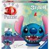 RAVENSBURGER 3D PUZZLE, Disney Stitch Ravensburger - 3d puzzle stitch con le orecchie, 72 pezzi, 6+ anni