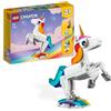 LEGO, LEGO CREATOR Lego creator 31140 unicorno magico con arcobaleno, set 3 in 1 con animali giocattolo fantastici, cavalluccio marino e pavone