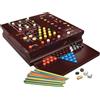 ZIG ZAG Set di giochi da tavolo in legno 10-in-1 - flipper elettronico, backgammon, scacchi, shangai e più- zig zag