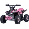 SUN&SPORT Quad Elettrico 6V per Bambini con Batteria al Litio - Grandi Ruote e Guida Realistica, Velocità Fino a 2,7 km/h - Rosa