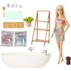 Barbie - vasca relax playset, con 1 bambola, 1 cucciolo, coriandoli di sapone colorati e accessori, giocattolo per bambini, 3+ anni, hkt92