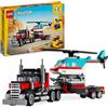 LEGO CREATOR, Lego LEGO Creator 31146 3in1 Autocarro con Elicottero, Giochi per Bambini 7+ Anni Ricostruibile in Aereo e Cisterna o Auto e SUV