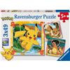 Pokemon Ravensburger - puzzle pokémon, collezione 3x49, 3 puzzle da 49 pezzi, età raccomandata 5+ anni