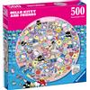 Ravensburger - puzzle rotondo, hello kitty, round puzzle 500 pezzi, puzzle adulti