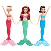 Disney, DISNEY PRINCESS Disney princess - ariel e le sue sorelle, set 3 bambole sirena alla moda con code glitterate