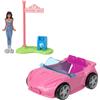 Barbie Mini Barbieland - Auto Cabrio Decappottabile - Set Con Mini Veicolo E Bambola Con Sorpresa Cambia Colore In Acqua