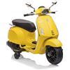 SUN&SPORT Vespa Piaggio Gialla per Bambini con Acceleratore a Pedale, Batteria 12V al Litio, Radio e Funzioni Avanzate - Sicurezza e Divertimento