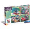 CLEMENTONI, Disney Stitch, LILO & STITCH Clementoni - puzzle supercolor 4in1 disney stitch