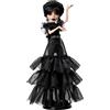 Monster high mercoledì - rave'n mercoledì, bambola da collezione in abito nero dallo stile gotico