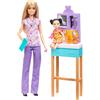Barbie pediatra set con bambola e accessori a tema