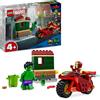 Lego, MARVEL Lego Marvel 76287 Iron Man Con Moto E The Hulk, Giocattolo Con 2 Minifigure Di Supereroi Avengers, Giochi Per Bambini 4+