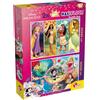 DISNEY PRINCESS, LISCIANI Puzzle DF Maxi Floor 2x60 Princess - Due Puzzle Disney con le Principesse più Amate