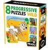 HEADU 8 progressive puzzles wild - grandi pezzi per i più piccoli - 24m+ - headu