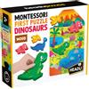 HEADU Montessori first puzzle dinosaurs - grandi pezzi e grandi sagome di legno. memoria, forme e colori