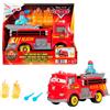 Cars Mattel cars - sfreccia e soccorri red e guido pompieri, set con camion dei pompieri, 2 bersagli a forma di fiamma e 2 proiettili ad acqua
