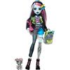 MONSTER HIGH - FRANKIE STEIN, BAMBOLA CON GIACCA E SHORTS IN DENIM, CAGNOLINA WATZIE E ACCESSORI
