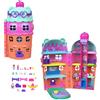 Polly pocket - la casa del gelato, set cono gelato a tema orso con 2 mini bambole, 4 piani e 25 accessori inclusi