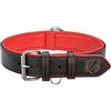 Riparo Motorsports Riparo Collare regolabile K-9 per cani pesanti imbottito in vera pelle (XXL:5cm di larghezza per collo da 66cm - 73,7cm, Filo nero/rosso)