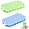 Rakiuty Stampo SiliconeCubetti Ghiaccio,Porta Cubetti di Ghiaccio Riutilizzabili,Stampo Ghiaccio Silicone con Coperchio,Cubetti Ghiaccio Silicone,Vassoi per Cubetti di Ghiaccio Impilabili,Riutilizzabile