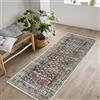 artyrugs Tappeto Lavabile in Lavatrice, 80x150cm, 75% Cotone Riciclato, Pelo Corto, Fondo Antiscivolo, Tappeti per Soggiorno, Camera da Letto, Cucina, Corridoio, Ufficio, Carbone & Multicolore
