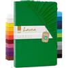 Lavea® Lenzuolo con Angoli MAYA - Jersey 100% Cotone Morbido e Traspirante - Con Elastico per Letto Singolo, Matrimoniale o King Size - OEKO-TEX® (Verde bosco, 90x200-100x200cm)