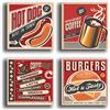 printerland.it Quadri Moderni 4 pezzi 30x30 cm stampa su tela canvas - quadro moderno Arredamento vintage Negozio Bar Ristorante Pizzeria Caffè Pizza Birra Pub Cupe Cake gelateria gelato (4 pezzi 30x30 cm)