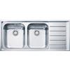 Franke Lavello integrato 2 vasche in inox argento FRANKE Neptune L 51 x L 116 cm