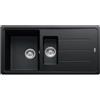 Franke Lavello integrato 1.5 vasche in fragranite nero FRANKE Boston L 50 x L 97 cm