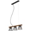 Briloner Lampadario Design Wood&Style nero paralume nero 3x E14 Ø65cm BRILONER